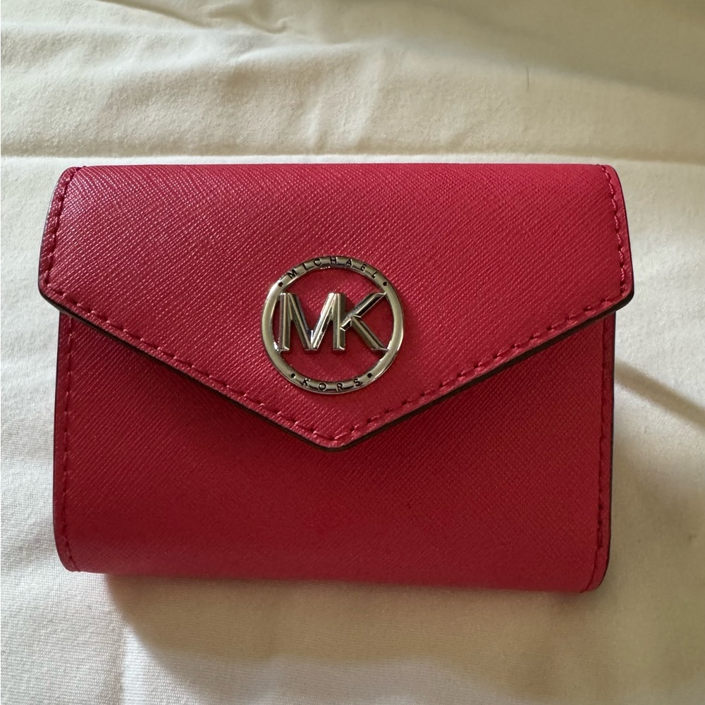 Michael Kors Dahlia Carmen Medium Saffiano Leather Tri-Fold Envelope Wallet NWOT